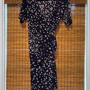 Motherhood Maternity wrap dress with Leaf Print